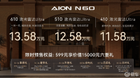 11.58 万起 埃安 N60预售15万级纯电SUV标杆